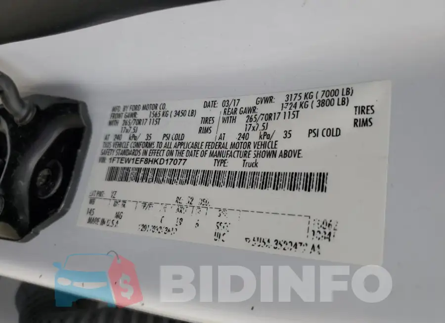 1FTEW1EF8HKD17077 Photo# 12