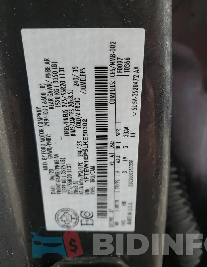 1FTEW1EP5LKE50302 Photo# 12