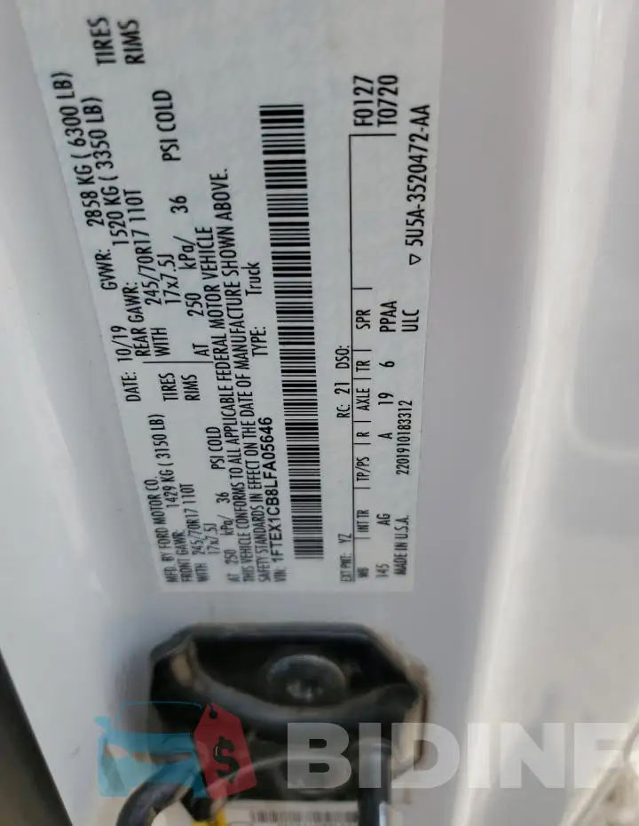 1FTEX1CB8LFA05646 Photo# 12
