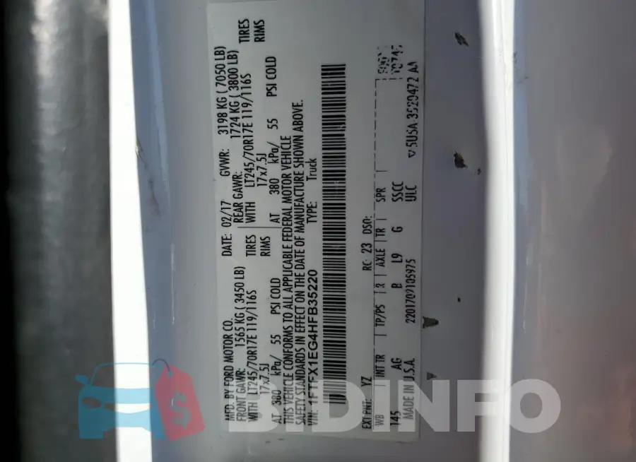 1FTFX1EG4HFB35220 Photo# 12