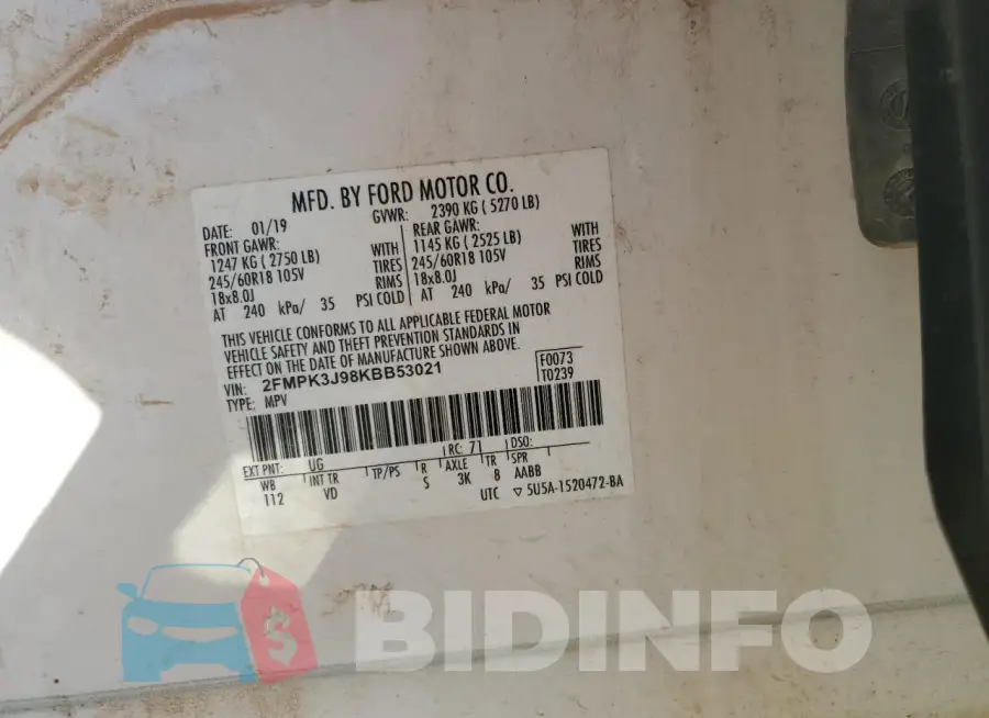 2FMPK3J98KBB53021 Photo# 14