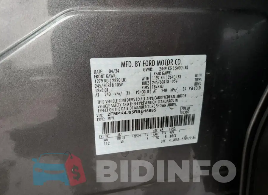 2FMPK4J95RBB16685 Photo# 13