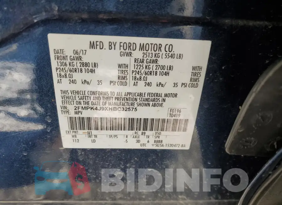 2FMPK4J9XHBC32575 Photo# 13