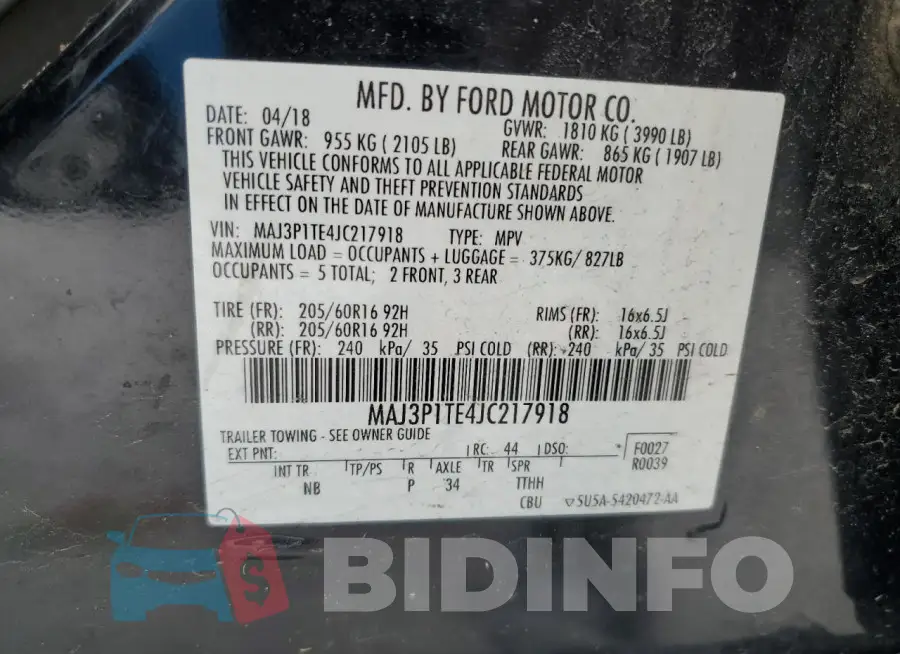 MAJ3P1TE4JC217918 Photo# 12