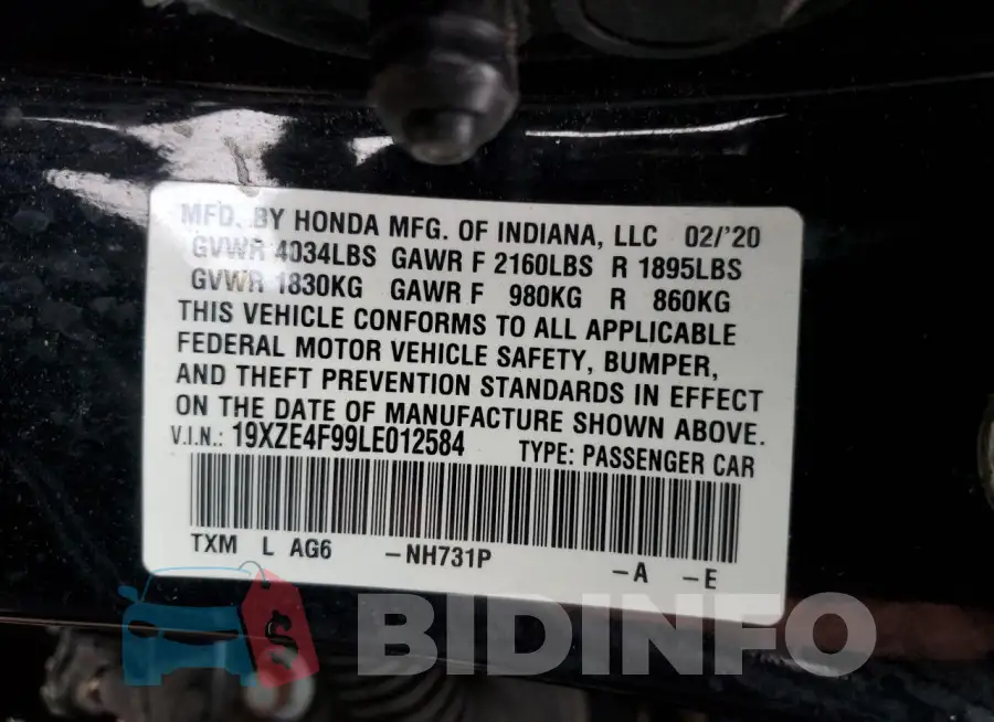 19XZE4F99LE012584 Photo# 13