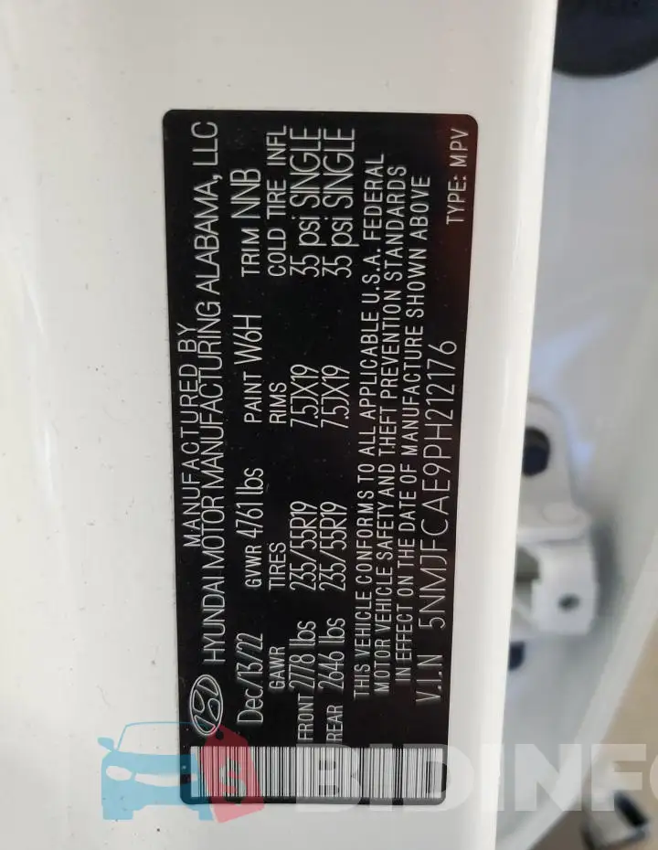 5NMJFCAE9PH212176 Photo# 14