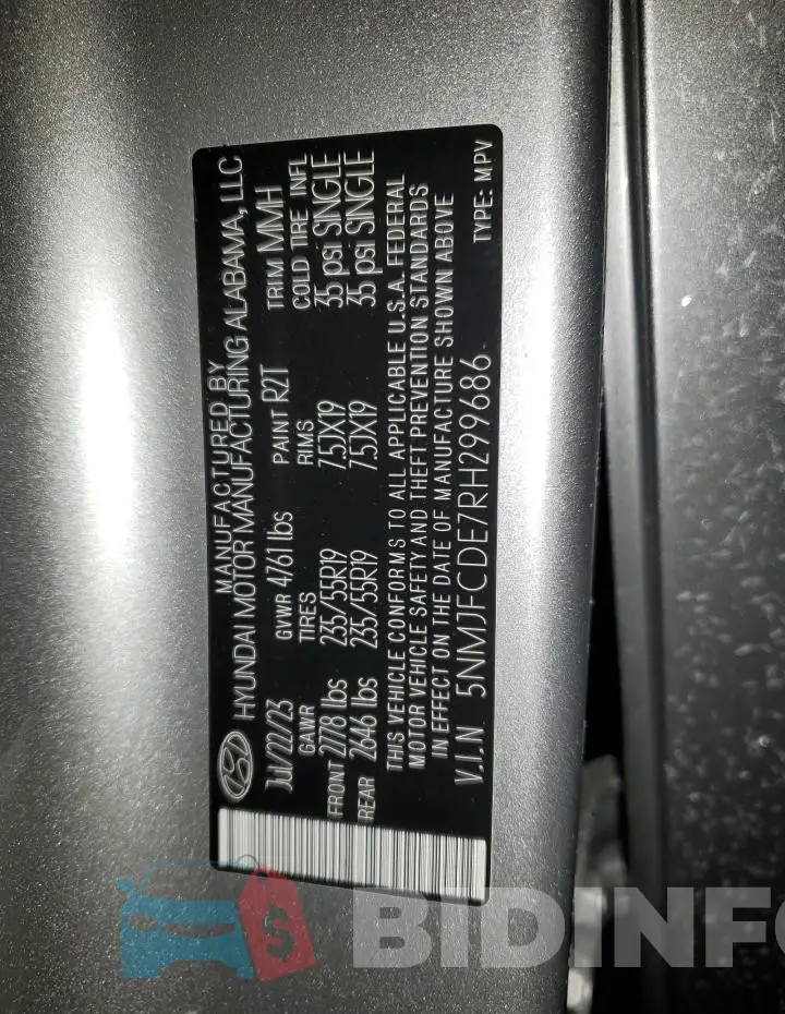 5NMJFCDE7RH299686 Photo# 13
