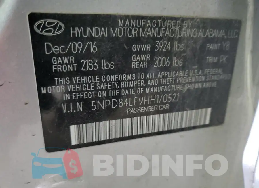5NPD84LF9HH170521 Photo# 12