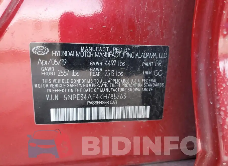 5NPE34AF4KH788763 Photo# 12