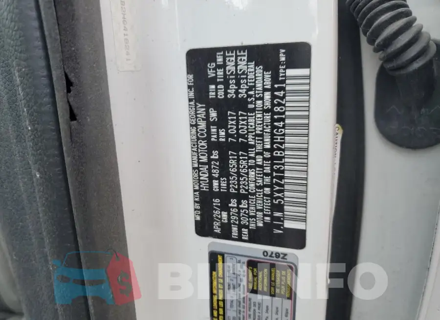 5XYZT3LB2HG418241 Photo# 12
