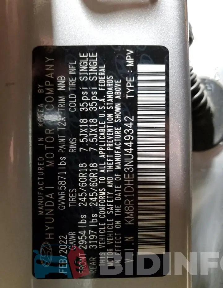 KM8R1DHE3NU449342 Photo# 14