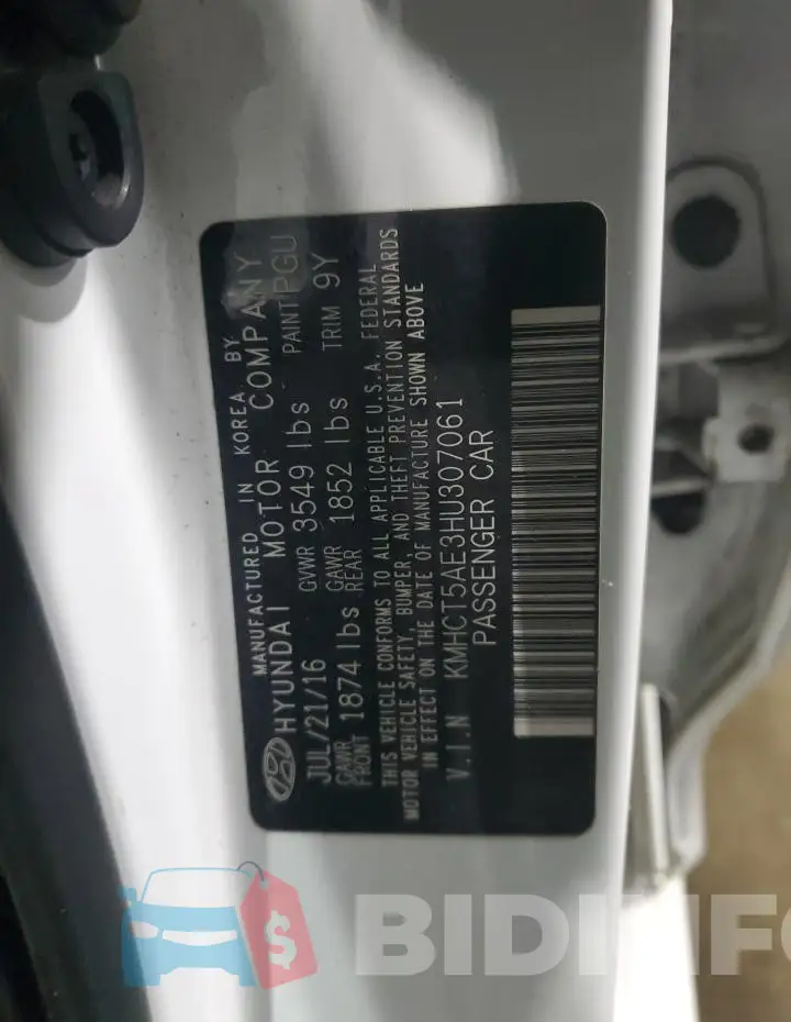 KMHCT5AE3HU307061 Photo# 13