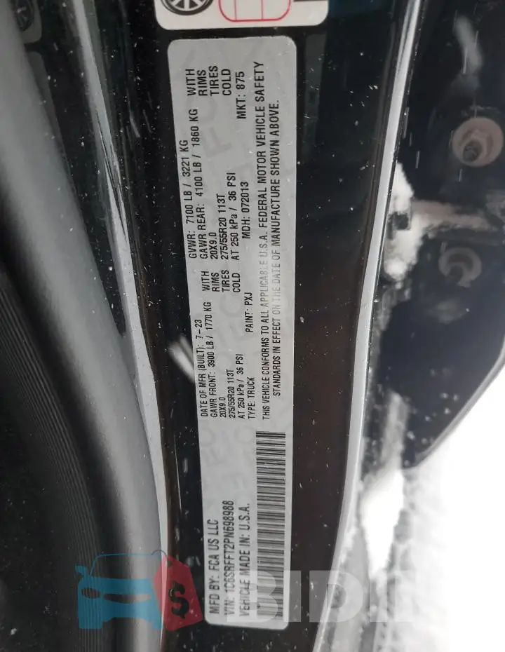 1C6SRFFT2PN698988 Photo# 12