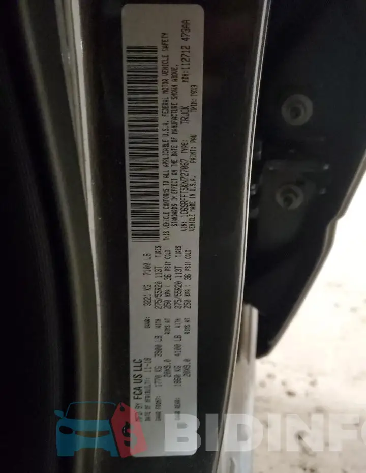 1C6SRFFT5KN727067 Photo# 12