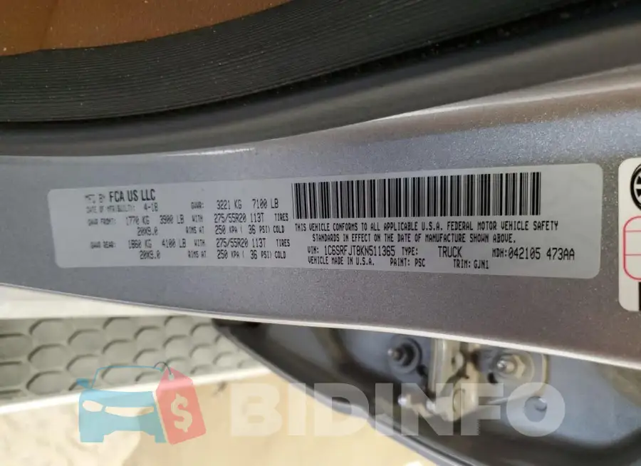 1C6SRFJT8KN511365 Photo# 12