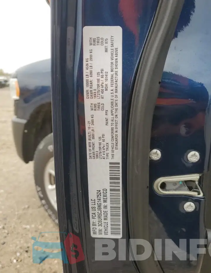3C6UR5CJ6NG147524 Photo# 12