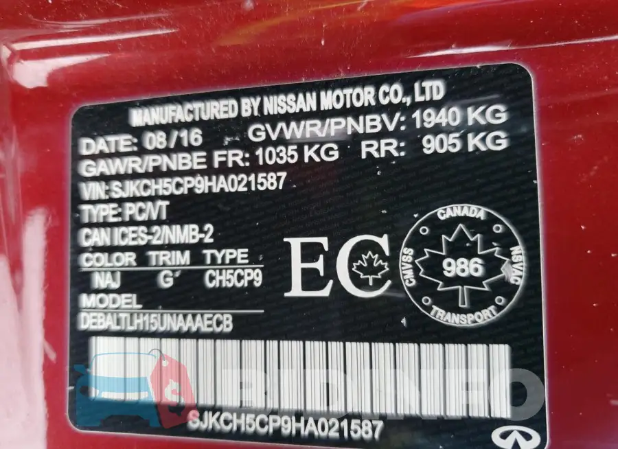 SJKCH5CP9HA021587 Photo# 13