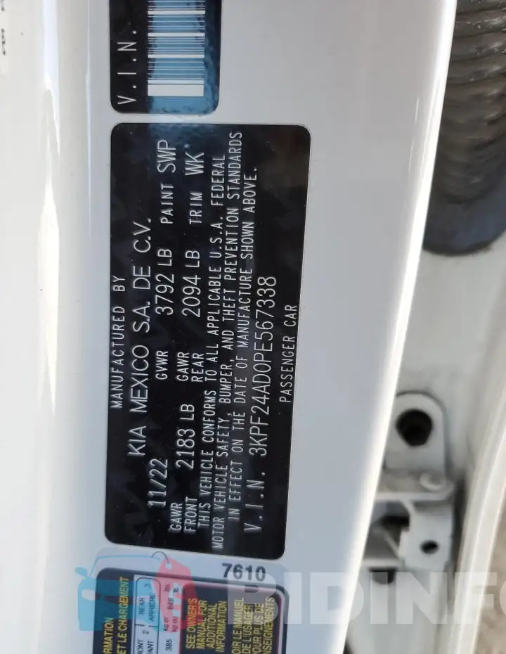 3KPF24AD0PE567338 Photo# 12