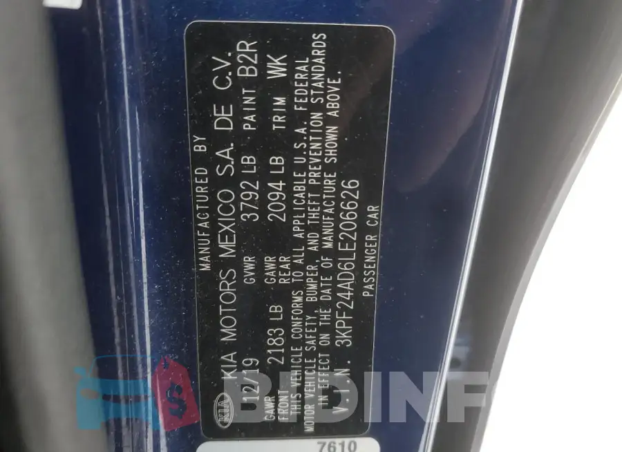 3KPF24AD6LE206626 Photo# 13