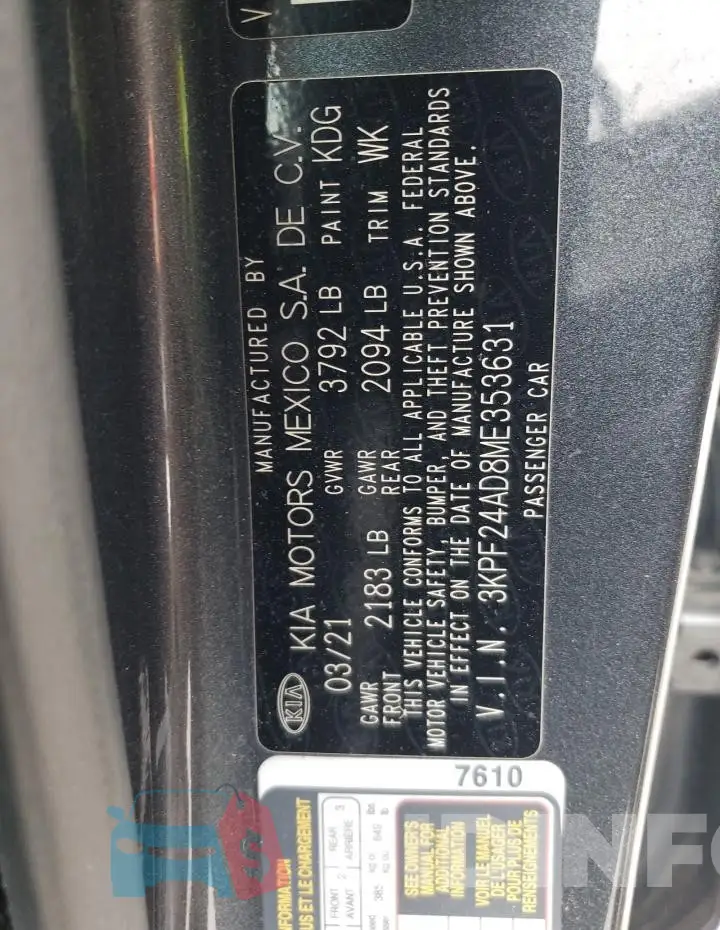 3KPF24AD8ME353631 Photo# 13