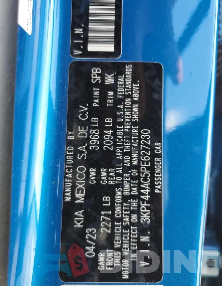 3KPF44AC5PE627230 Photo# 12
