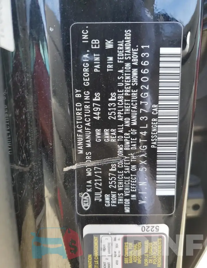 5XXGT4L37JG206631 Photo# 13