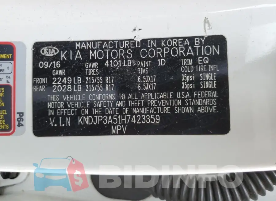 KNDJP3A51H7423359 Photo# 13
