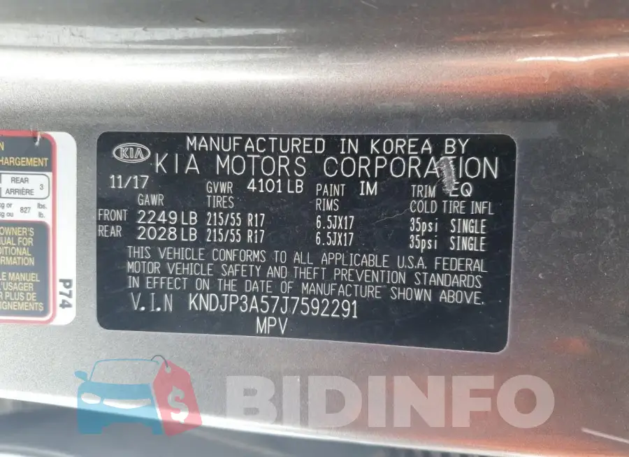 KNDJP3A57J7592291 Photo# 12