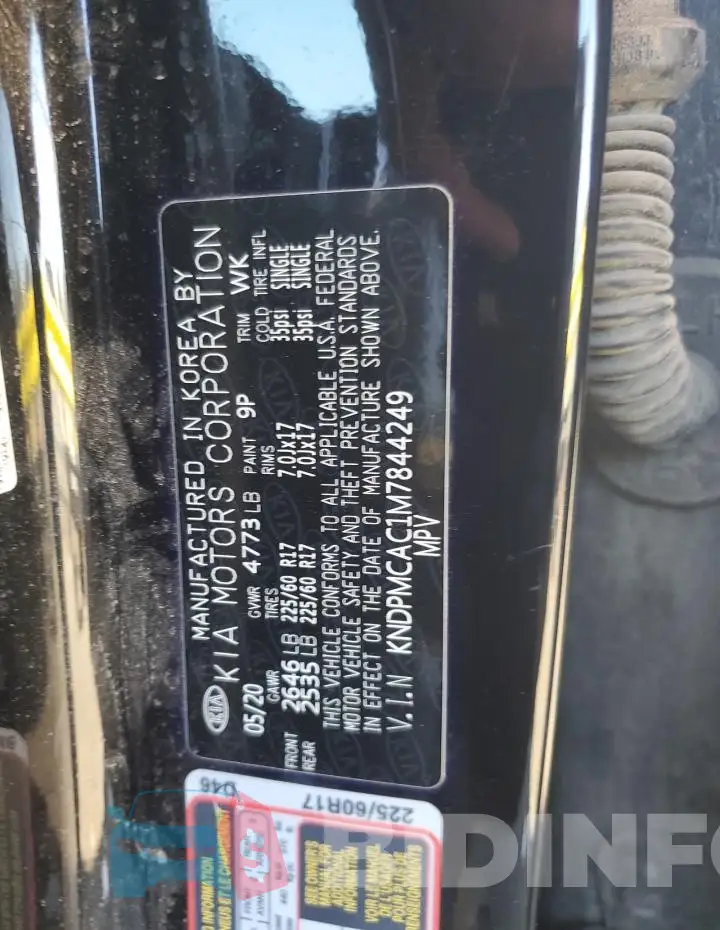 KNDPMCAC1M7844249 Photo# 12
