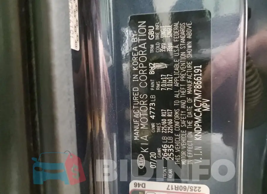 KNDPMCAC7M7866191 Photo# 14
