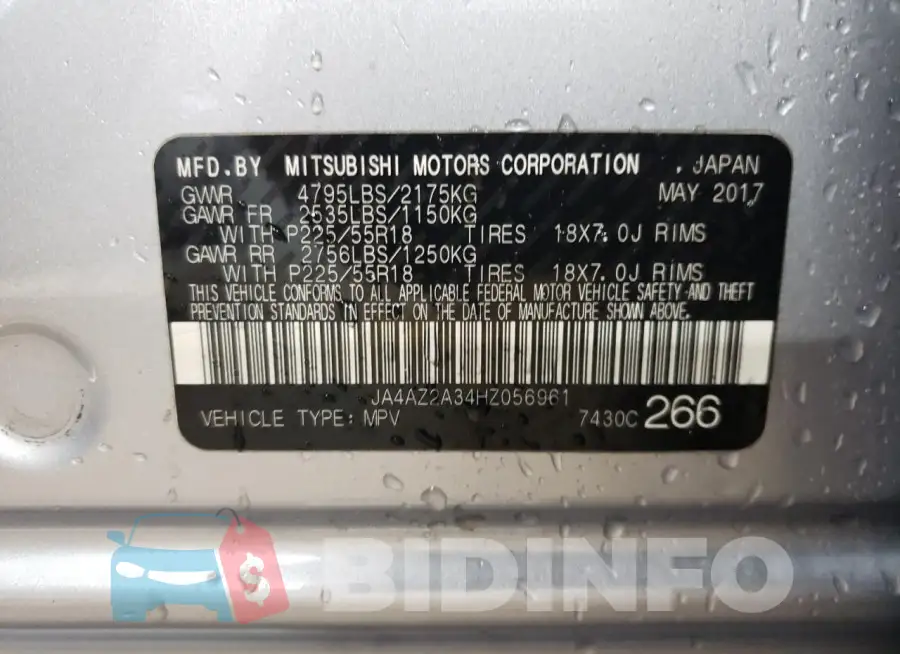 JA4AZ2A34HZ056961 Photo# 12