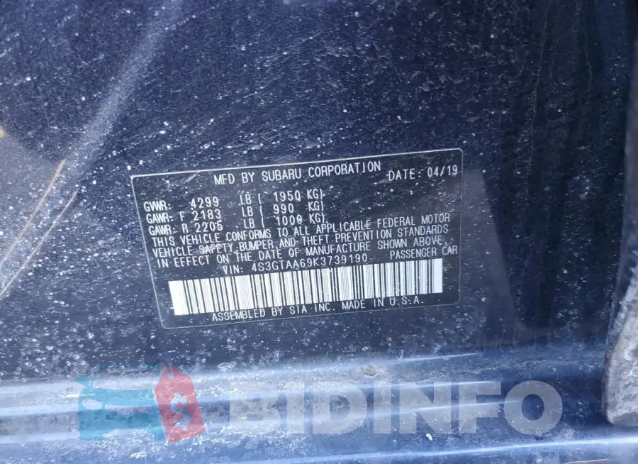 4S3GTAA69K3739190 Photo# 13