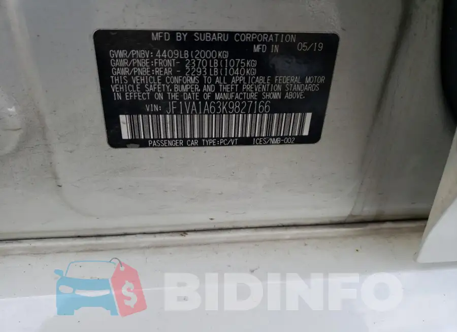 JF1VA1A63K9827166 Photo# 12