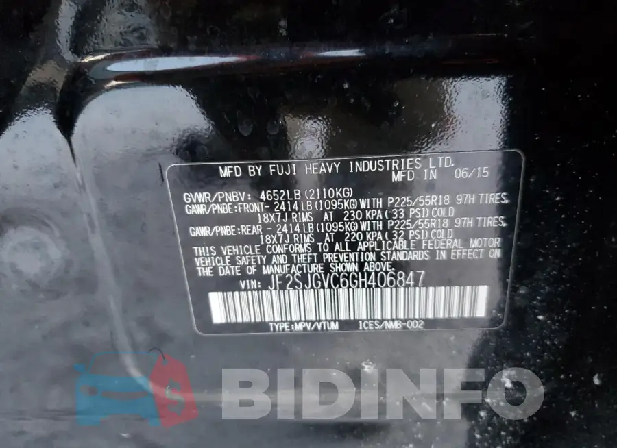 JF2SJGVC6GH406847 Photo# 13