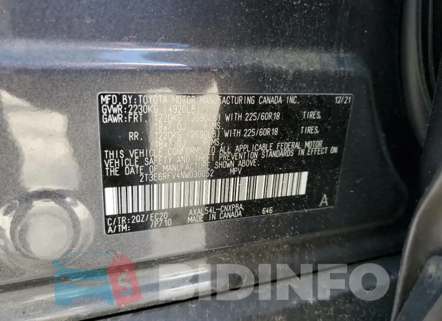 2T3E6RFV4NW030052 Photo# 13