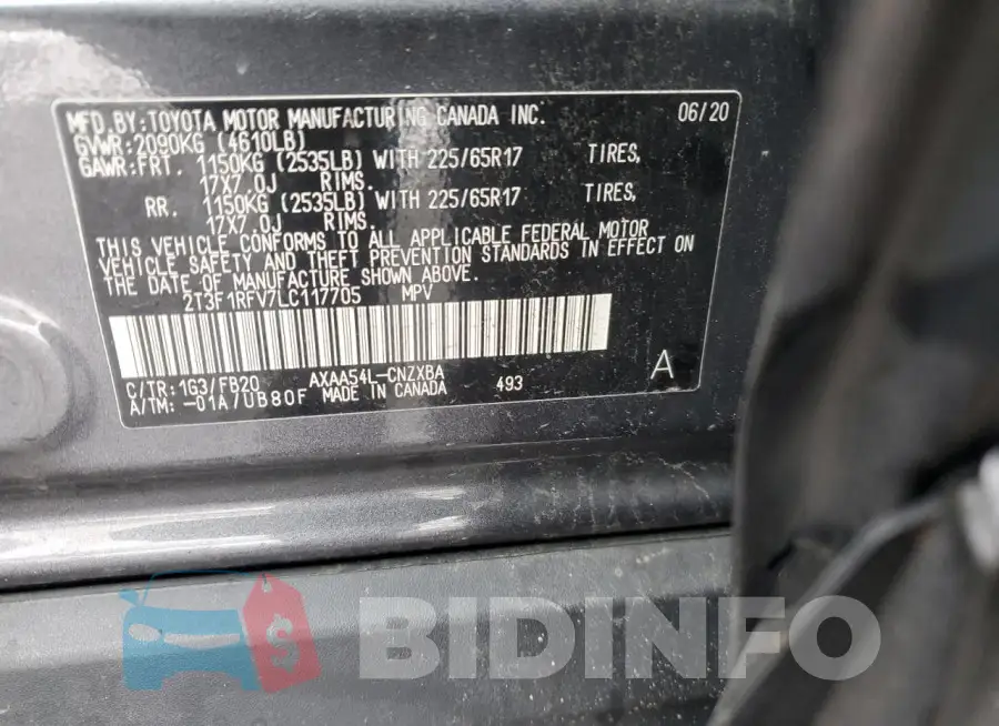 2T3F1RFV7LC117705 Photo# 13
