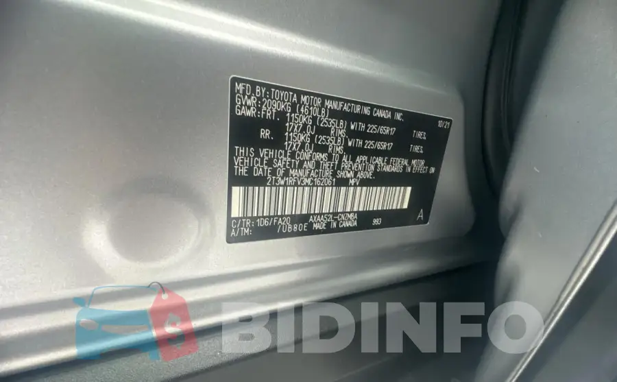 2T3W1RFV3MC162061 Photo# 10