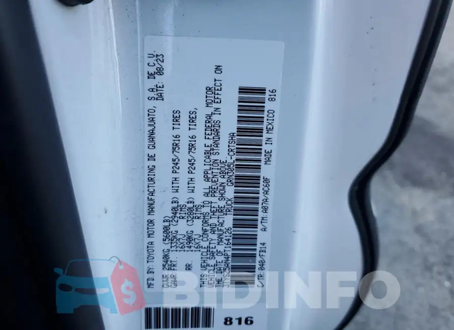 3TYSZ5AN4PT164126 Photo# 12