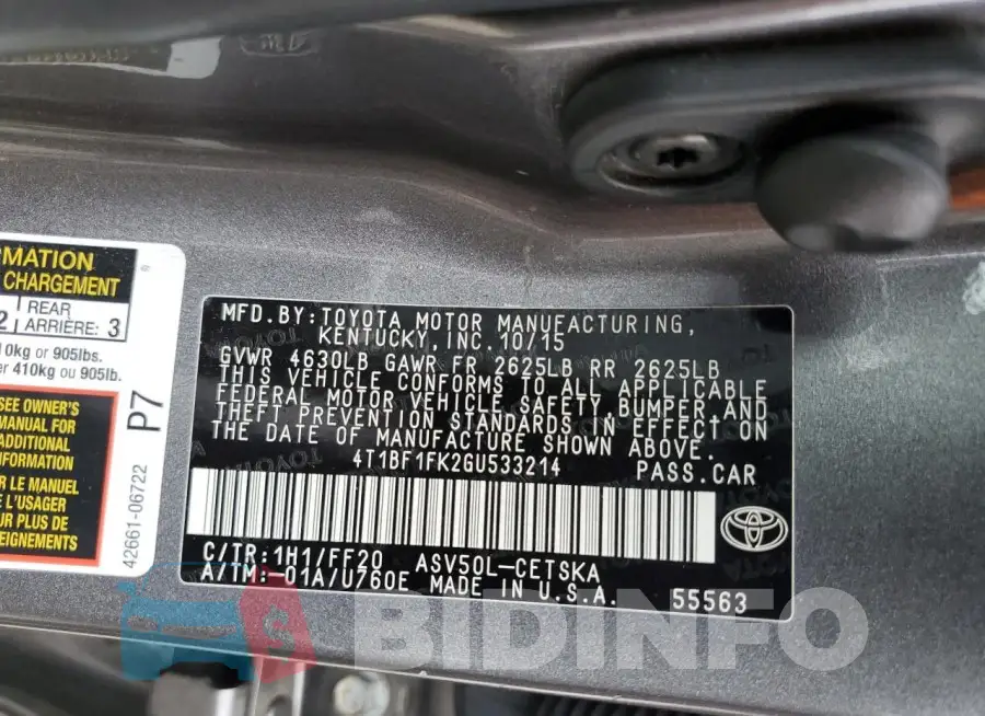 4T1BF1FK2GU533214 Photo# 12