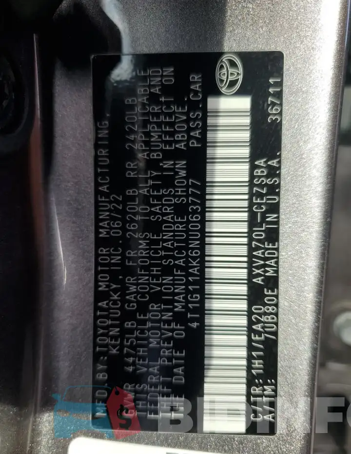 4T1G11AK6NU063777 Photo# 13