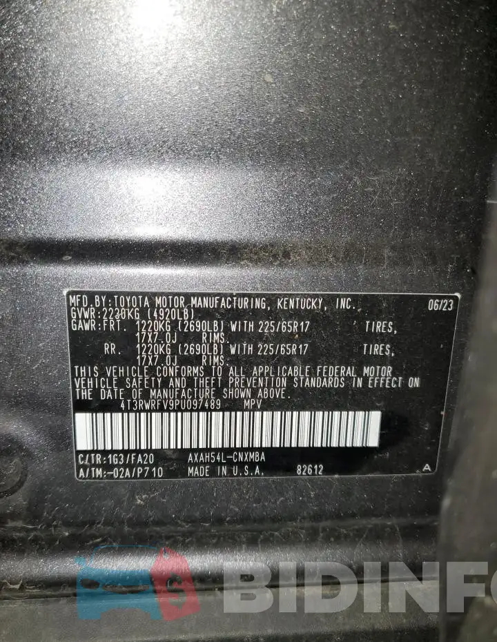 4T3RWRFV9PU097489 Photo# 13