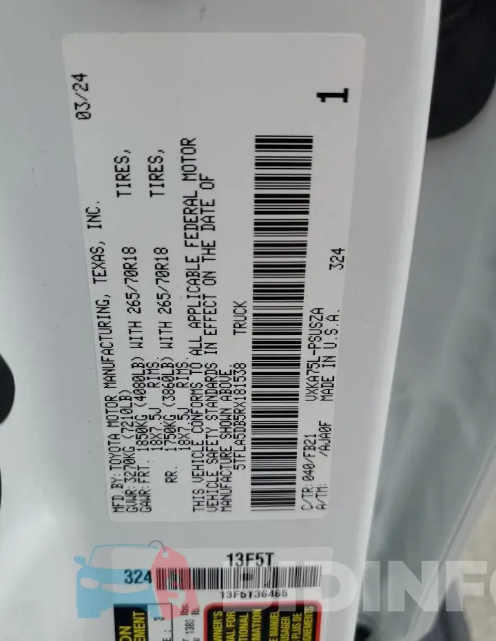 5TFLA5DB5RX181538 Photo# 13
