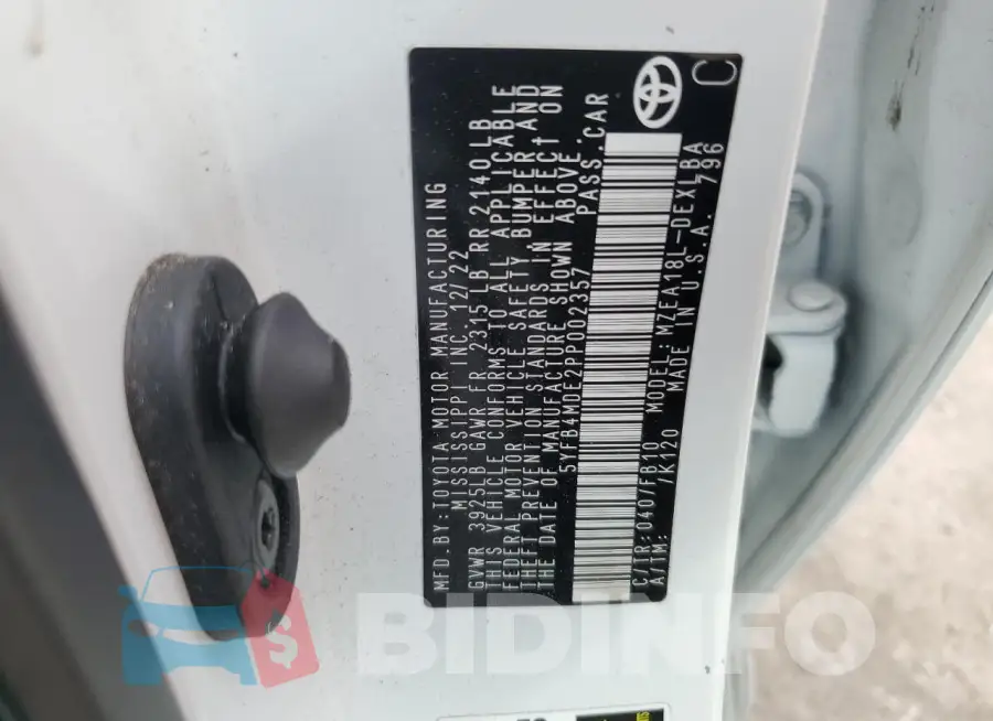 5YFB4MDE2PP002357 Photo# 12