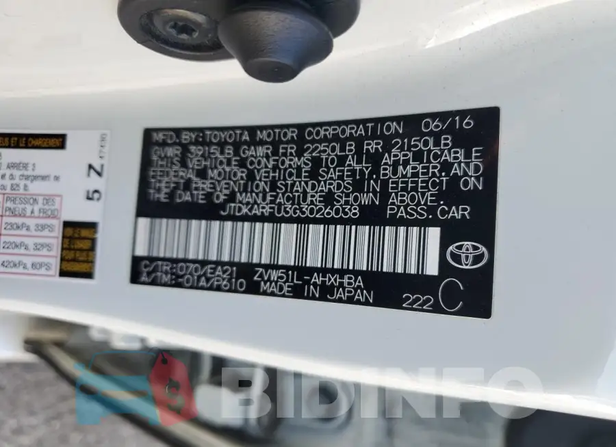 JTDKARFU3G3026038 Photo# 12