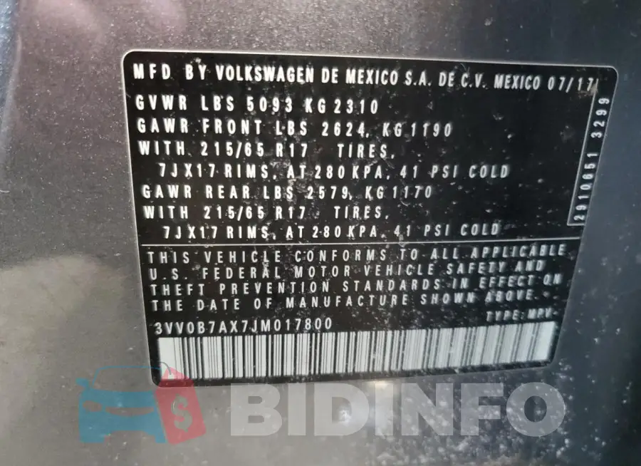 3VV0B7AX7JM017800 Photo# 13