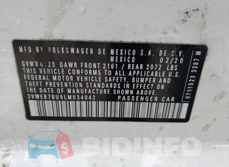3VWEB7BU9LM034042 Photo# 12