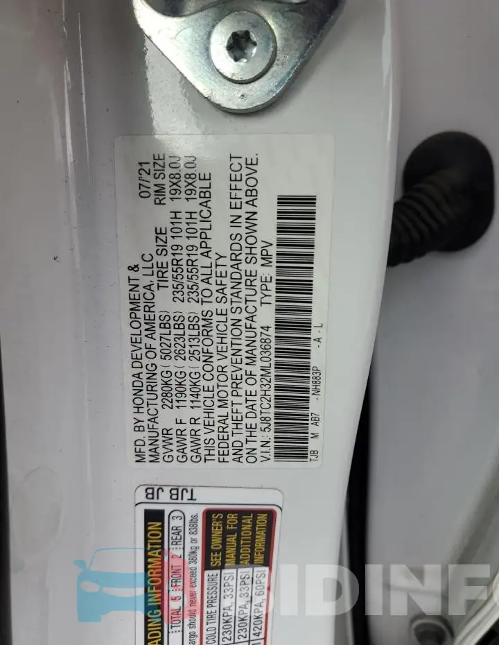 5J8TC2H32ML036874 Photo# 14