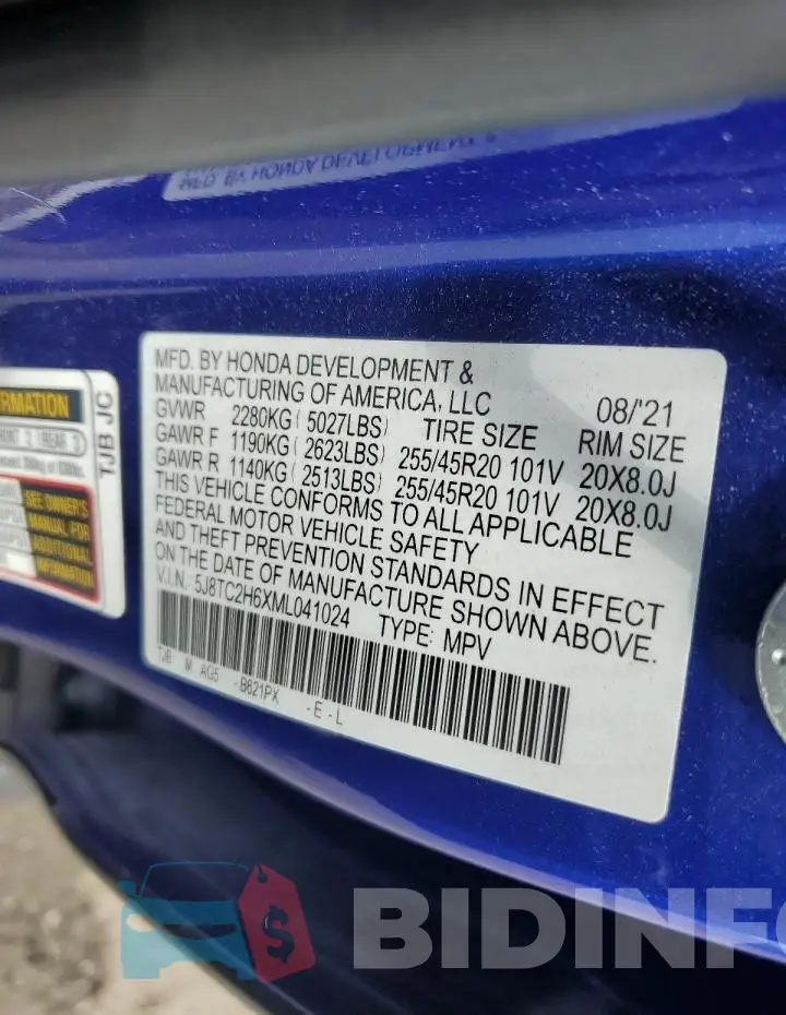 5J8TC2H6XML041024 Photo# 14