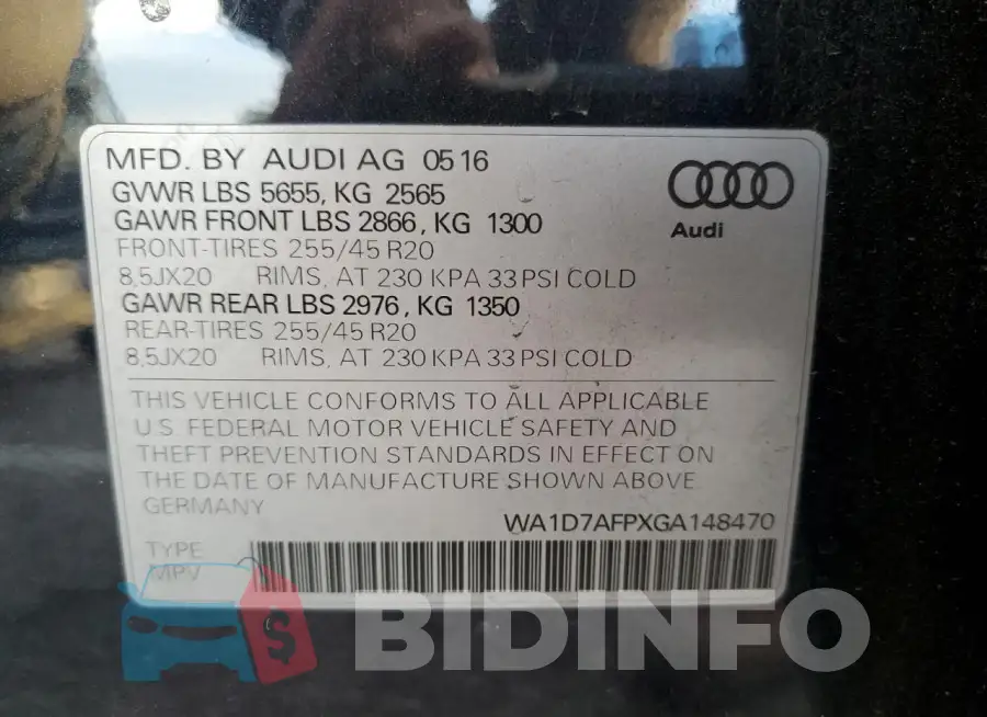 WA1D7AFPXGA148470 Photo# 13