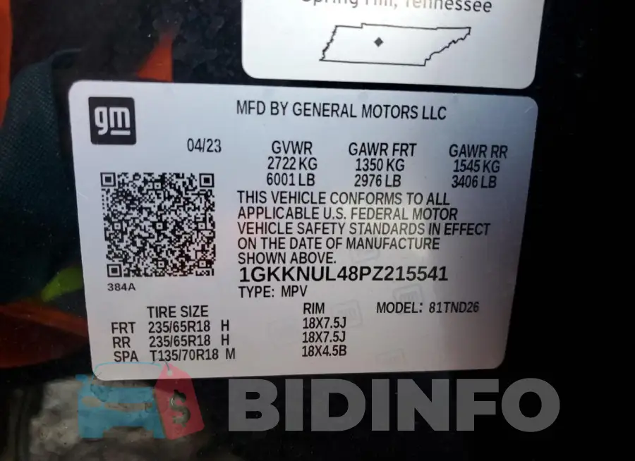 1GKKNUL48PZ215541 Photo# 13